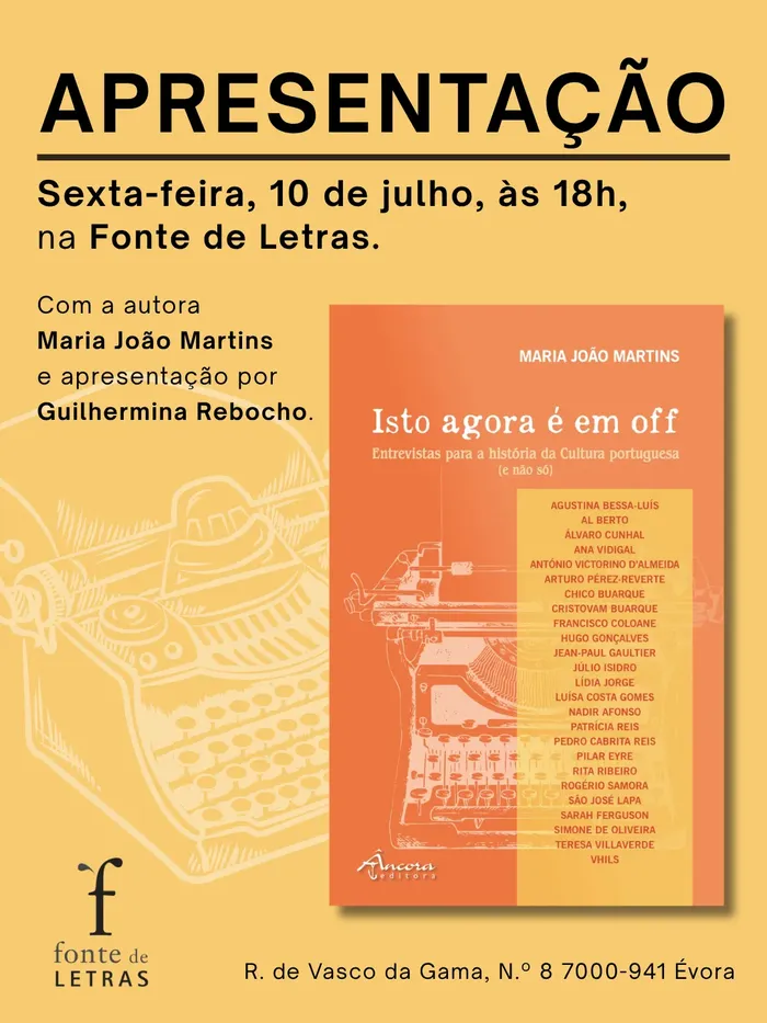 Apresentação do livro “Isto agora é em off"